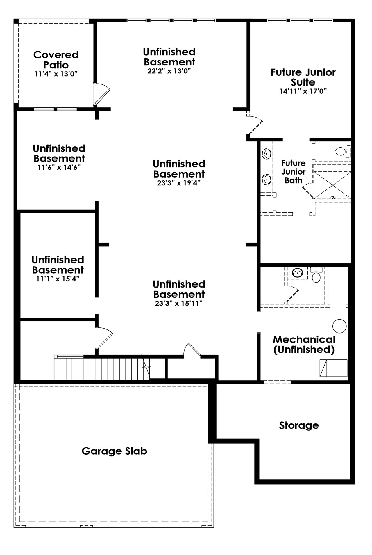 Hickory with Daylight Basement Floorplan | Handsmill on Lake Wylie